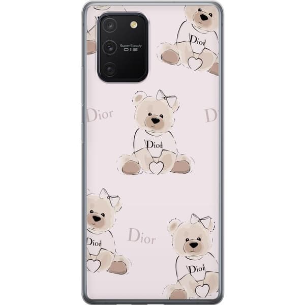 Samsung Galaxy S10 Lite Genomskinligt Skal Teddy Dior Vibes – lyxig nalle i fashionstil