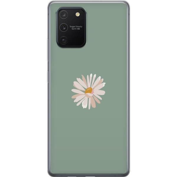 Samsung Galaxy S10 Lite Läpinäkyvä kuori Vihreä Minimalikukka - tyylikäs kukka vihreällä taustalla