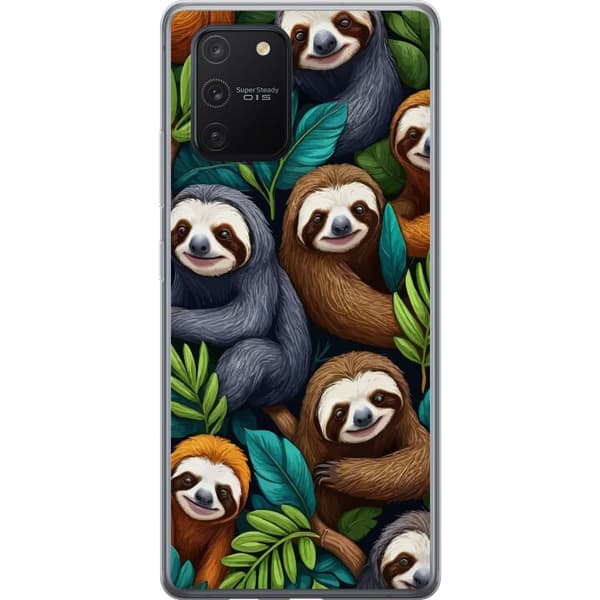 Samsung Galaxy S10 Lite Gennemsigtig cover Sengångarstil - afslappet motiv med sød dovendyr