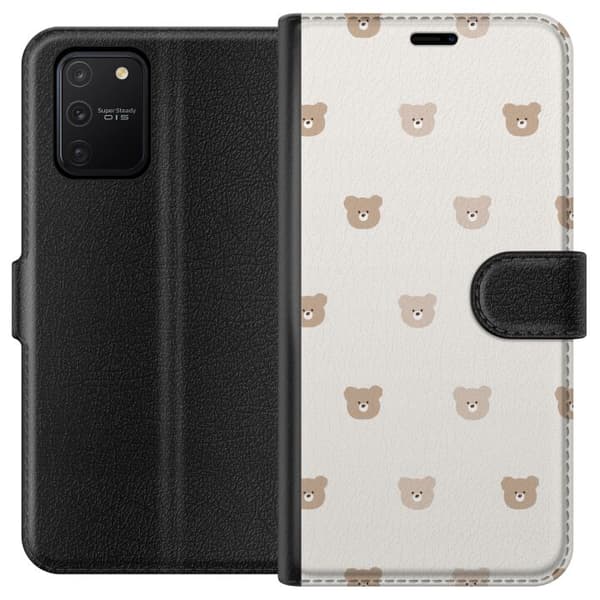 Samsung Galaxy S10 Lite Tegnebogsetui Teddybaggrund - søde teddybjørne mod en blød baggrund