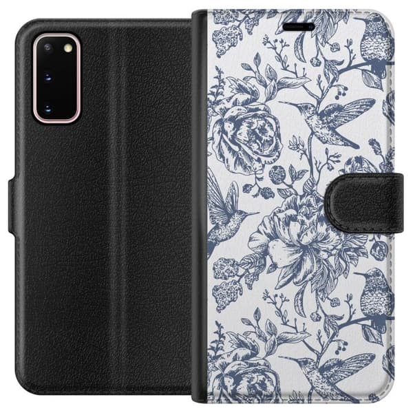 Samsung Galaxy S20 Tegnebogsetui Blomster & Fugle - Romantisk Vintage-stil Mønster