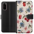 Miniatyrbilde 1 av 3: Samsung Galaxy S20 Lommeboketui Bær & Blomster - mønster med blå blomster og skogsbær