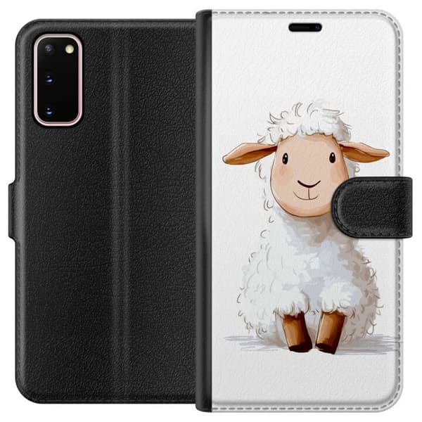 Samsung Galaxy S20 Lompakkokotelo Suloinen Lammas - lasten ja vauvan tuotteita sarjakuvatyyliin
