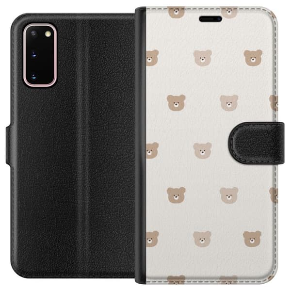 Samsung Galaxy S20 Lommeboketui Teddybakgrunn - søte teddybjørner mot en myk bakgrunn