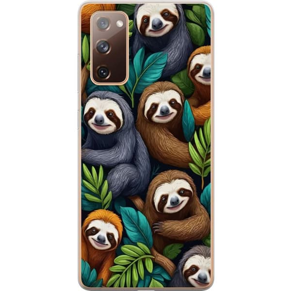 Samsung Galaxy S20 FE Gennemsigtig cover Sengångarstil - afslappet motiv med sød dovendyr