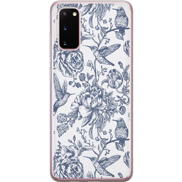 Samsung Galaxy S20 Gjennomsiktig deksel Blomster & Fugler - Romantiskt Vintage-stil Mønster