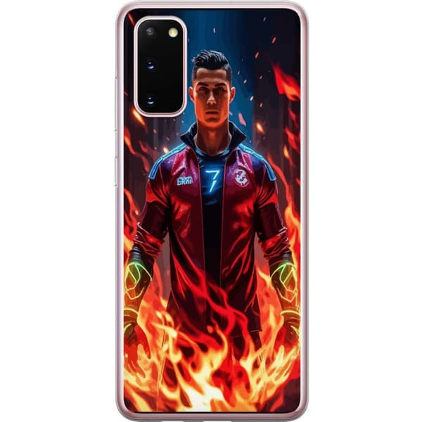 Samsung Galaxy S20 Gjennomsiktig deksel Ronaldo Inferno - fotballhelt i flammer