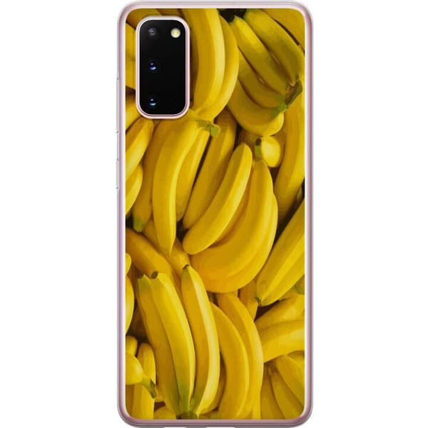 Samsung Galaxy S20 Genomskinligt Skal Banana Pattern – lekfullt mönster med gula bananer
