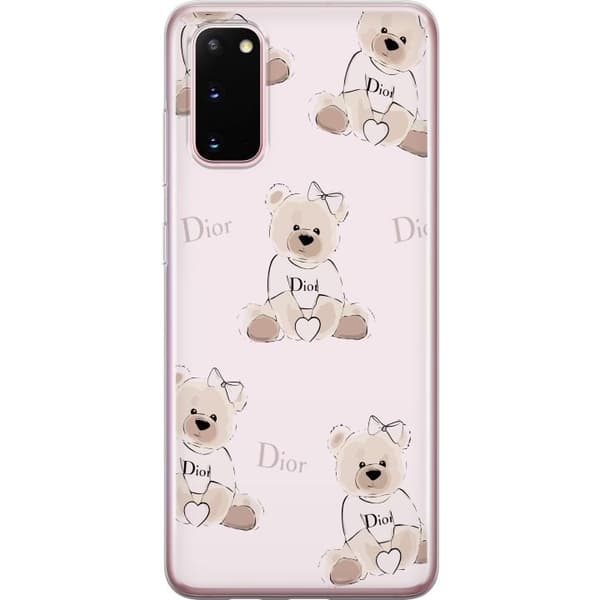 Samsung Galaxy S20 Gjennomsiktig deksel Teddy Dior Vibes - luksuriøs teddybjørn i motestil