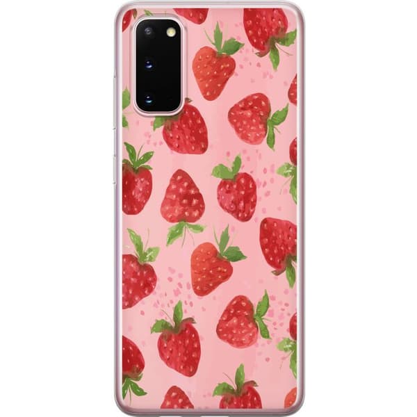 Samsung Galaxy S20 Gjennomsiktig deksel Jordbærdrømmer - Retro-stil jordbærmønster