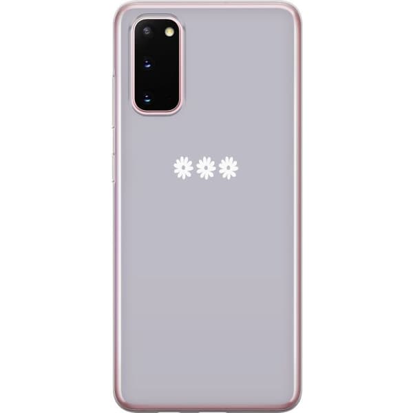 Samsung Galaxy S20 Gjennomsiktig deksel Lilla Blomminimalisme - stilig blomstermotiv på lilla bakgrunn