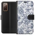 Pikkukuva 1 / 3: Samsung Galaxy S20 FE Lompakkokotelo Kukat & Linnut - Romanttinen Vintage-tyylinen Kuviointi