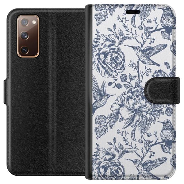 Samsung Galaxy S20 FE Lompakkokotelo Kukat & Linnut - Romanttinen Vintage-tyylinen Kuviointi