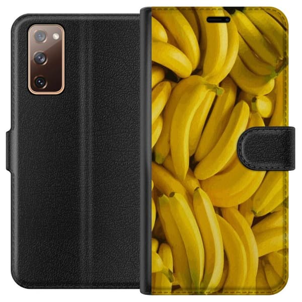 Samsung Galaxy S20 FE Plånboksfodral Banana Pattern – lekfullt mönster med gula bananer