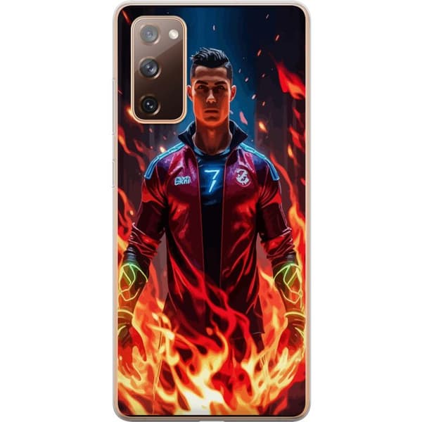 Samsung Galaxy S20 FE Läpinäkyvä kuori Ronaldo Inferno - jalkapallolegenda liekeissä