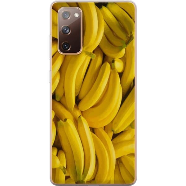 Samsung Galaxy S20 FE Genomskinligt Skal Banana Pattern – lekfullt mönster med gula bananer