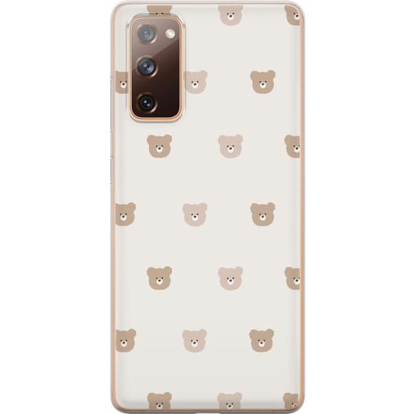 Samsung Galaxy S20 FE Läpinäkyvä kuori Teddy-tausta - söpöt teddykarhut pehmeällä taustalla