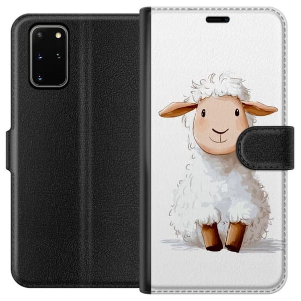 Samsung Galaxy S20+ Tegnebogsetui Sødt Lamm - tegneseriestil til børn og babyprodukter