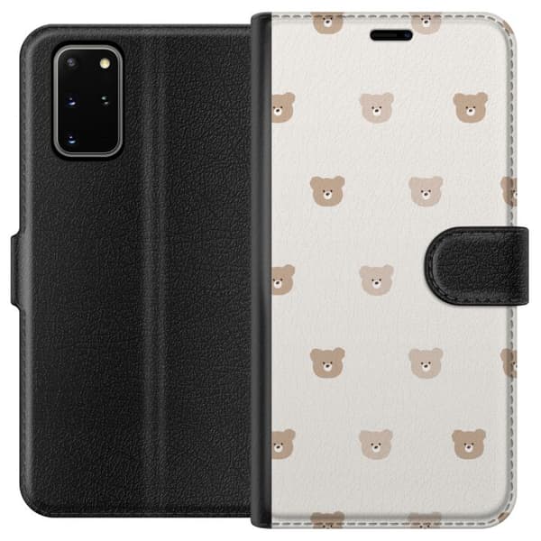 Samsung Galaxy S20+ Tegnebogsetui Teddybaggrund - søde teddybjørne mod en blød baggrund