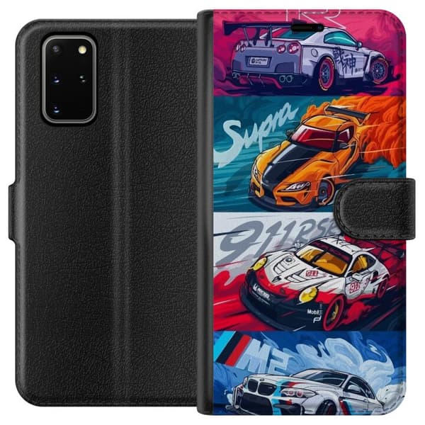 Samsung Galaxy S20+ Plånboksfodral Fartfyllda Bilar – tecknat mönster med action