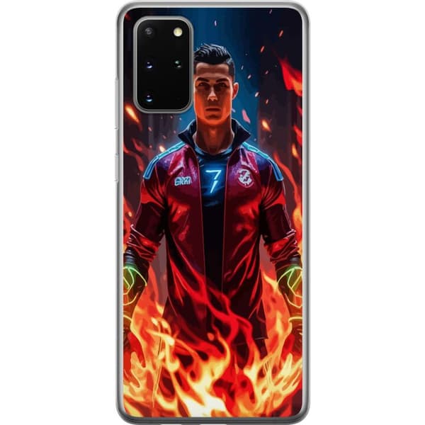 Samsung Galaxy S20+ Genomskinligt Skal Ronaldo Inferno – fotbollshjälte i eldflammor
