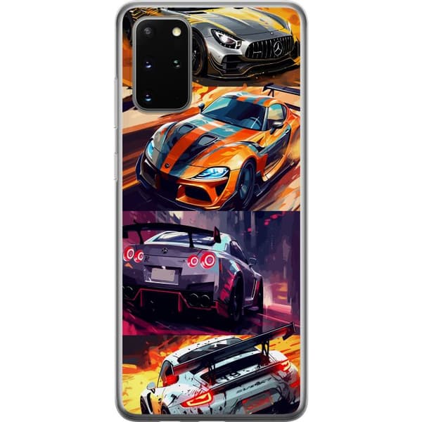 Samsung Galaxy S20+ Läpinäkyvä kuori Ralli kuume - vauhdikas teema ralliautoilla