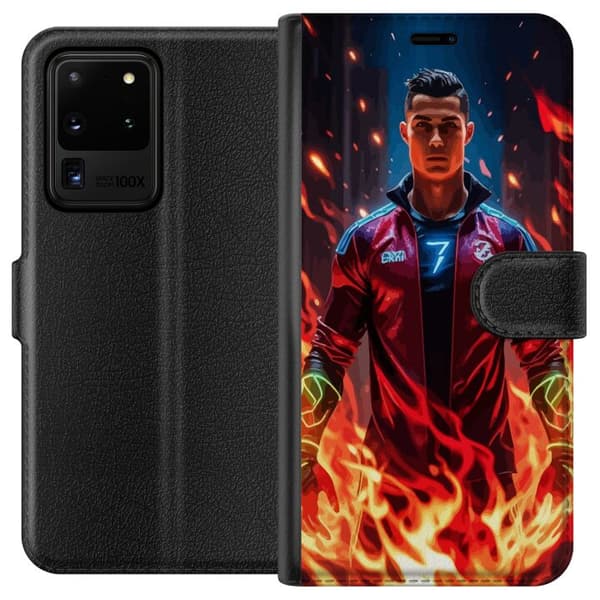 Samsung Galaxy S20 Ultra Lommeboketui Ronaldo Inferno - fotballhelt i flammer