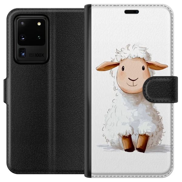 Samsung Galaxy S20 Ultra Lompakkokotelo Suloinen Lammas - lasten ja vauvan tuotteita sarjakuvatyyliin