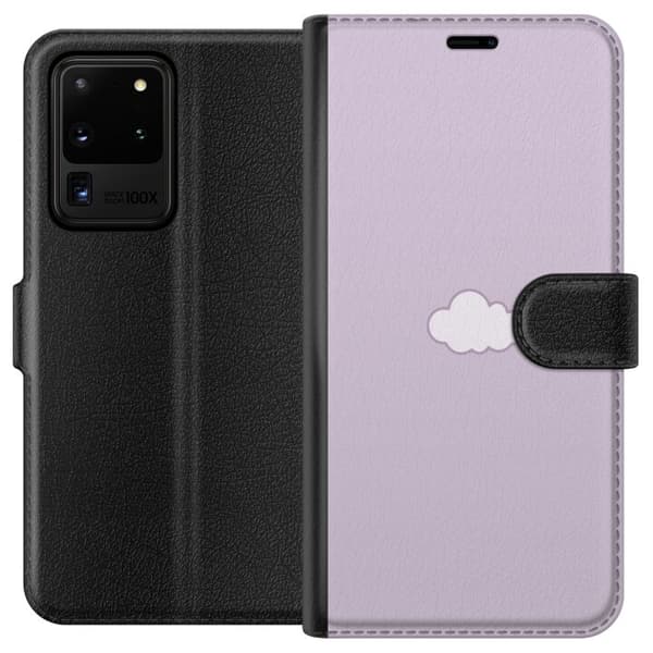 Samsung Galaxy S20 Ultra Lompakkokotelo Lila Pilvi - minimalistinen pilvi lila taustalla