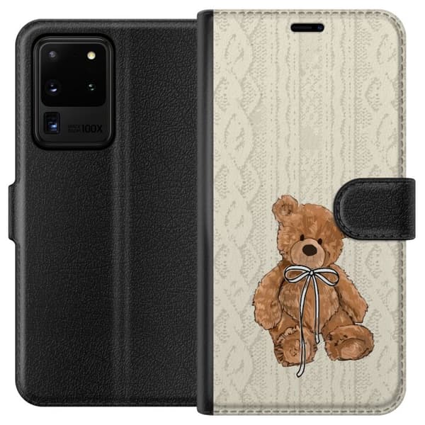 Samsung Galaxy S20 Ultra Lompakkokotelo Pieni Nalle – klassinen nalle yksinkertaisessa muotoilussa