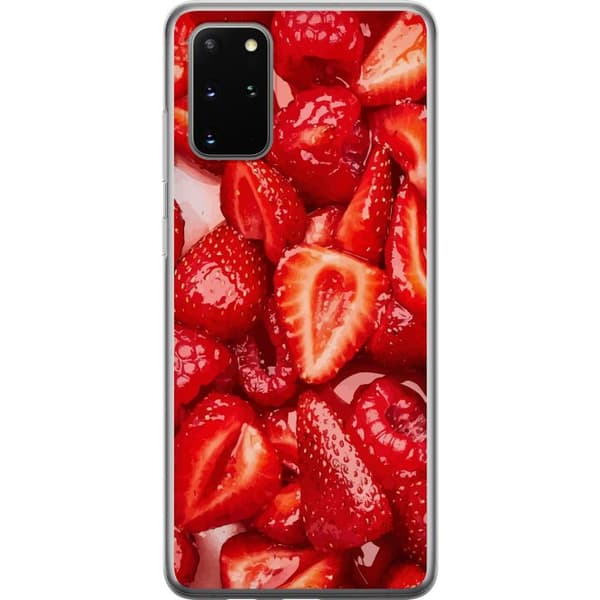 Samsung Galaxy S20+ Läpinäkyvä kuori Mansikkakuviointi - makea motiivi kesäfiiliksellä