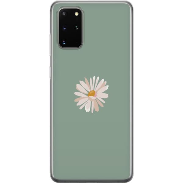 Samsung Galaxy S20+ Läpinäkyvä kuori Vihreä Minimalikukka - tyylikäs kukka vihreällä taustalla