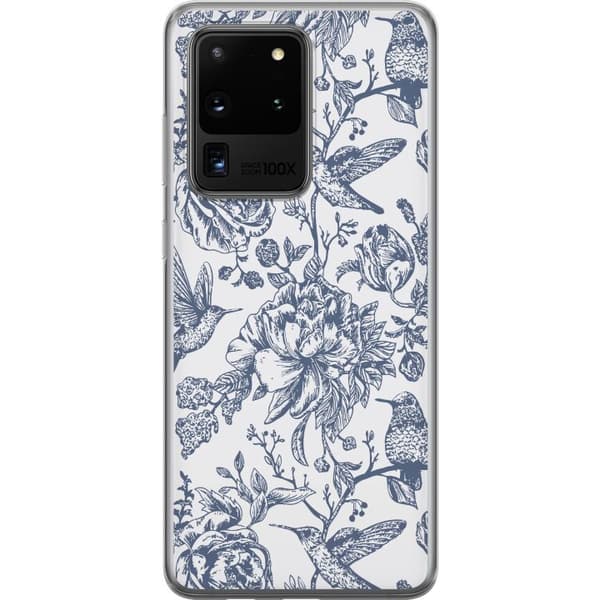 Samsung Galaxy S20 Ultra Läpinäkyvä kuori Kukat & Linnut - Romanttinen Vintage-tyylinen Kuviointi