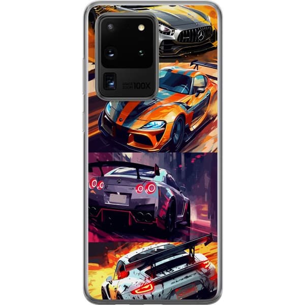 Samsung Galaxy S20 Ultra Gjennomsiktig deksel Rallyfeber - intensivt motiv med rallybiler