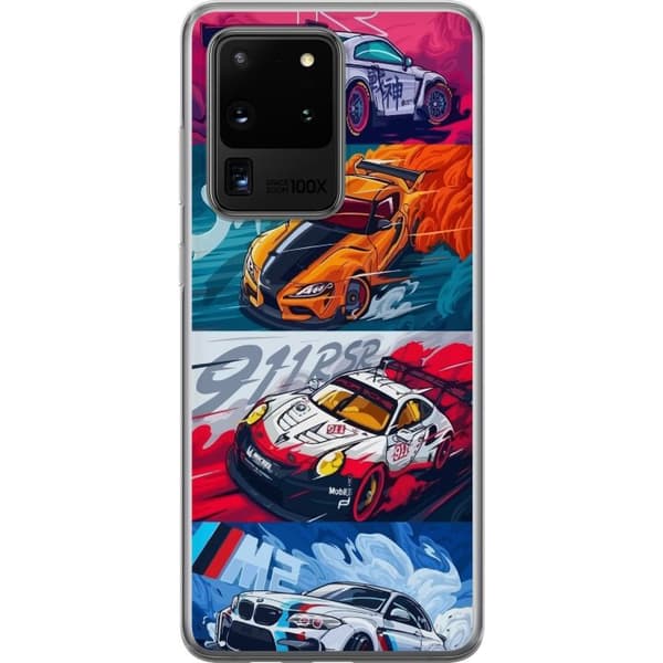 Samsung Galaxy S20 Ultra Läpinäkyvä kuori Nopeat Autot - Piirretty Kuvio Toiminnalla