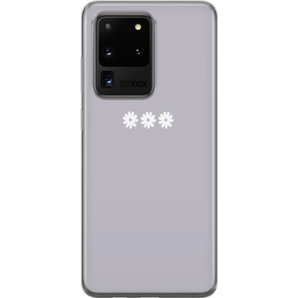 Samsung Galaxy S20 Ultra Läpinäkyvä kuori Lila Blomminimalismi - tyylikäs kukkakuva lila taustalla
