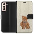 Miniatyrbild 1 av 3: Samsung Galaxy S21 Plånboksfodral Liten Nalle – klassisk nalle i enkel design