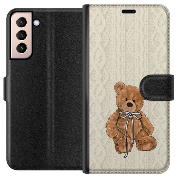 Samsung Galaxy S21 Plånboksfodral Liten Nalle – klassisk nalle i enkel design