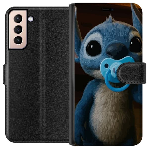 Samsung Galaxy S21 Lompakkokotelo Stitch & Napp - vauvateema söpöllä hahmolla