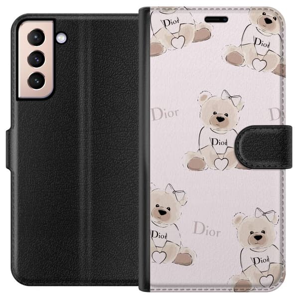Samsung Galaxy S21 Lompakkokotelo Teddy Dior Vibes - ylellinen nalle muotityyliin