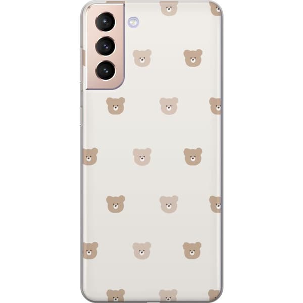 Samsung Galaxy S21 Gjennomsiktig deksel Teddybakgrunn - søte teddybjørner mot en myk bakgrunn