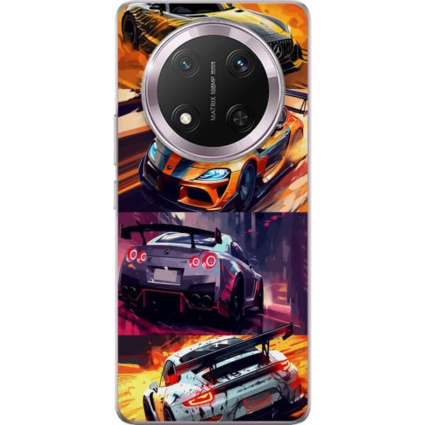 Honor Magic7 Lite Gjennomsiktig deksel Rallyfeber - intensivt motiv med rallybiler