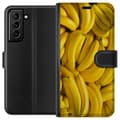 Miniatyrbild 1 av 3: Samsung Galaxy S21+ 5G Plånboksfodral Banana Pattern – lekfullt mönster med gula bananer