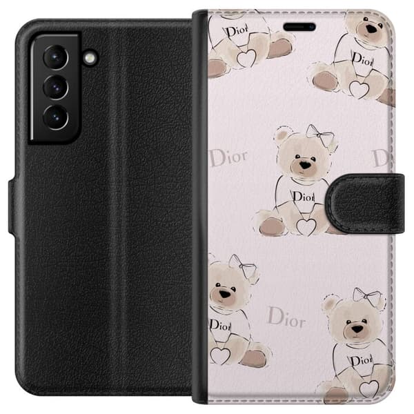 Samsung Galaxy S21+ 5G Plånboksfodral Teddy Dior Vibes – lyxig nalle i fashionstil