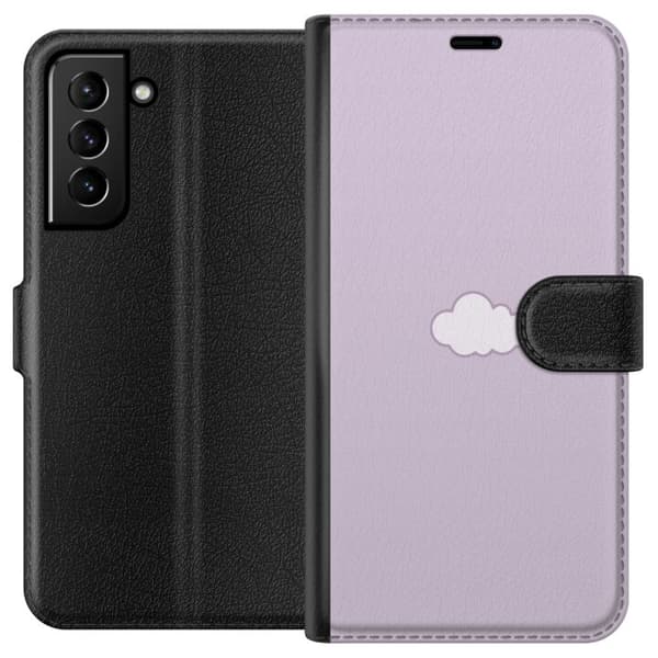 Samsung Galaxy S21+ 5G Lompakkokotelo Lila Pilvi - minimalistinen pilvi lila taustalla