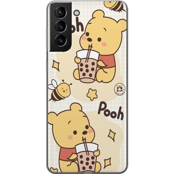 Samsung Galaxy S21+ 5G Genomskinligt Skal Nalle Pooh Style – klassiskt björnmotiv i ny tolkning