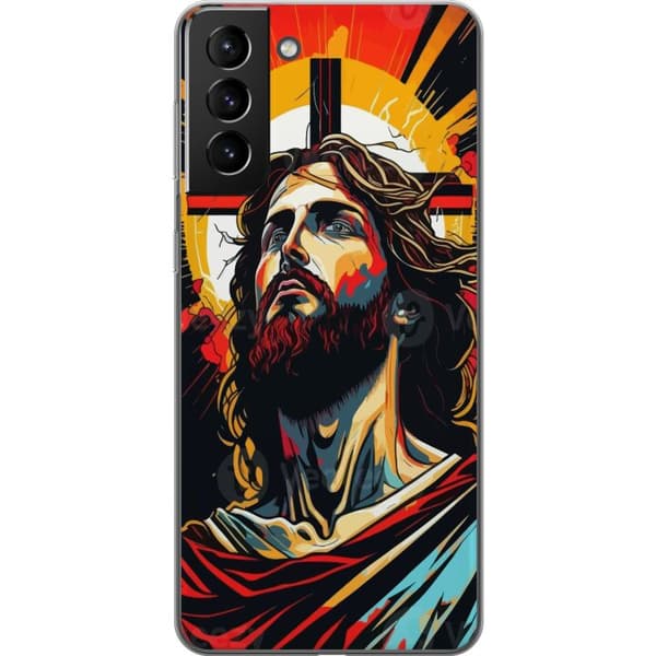 Samsung Galaxy S21+ 5G Läpinäkyvä kuori Jeesus ja Kortti - uskonnollinen motiivi syvällä symboliikalla