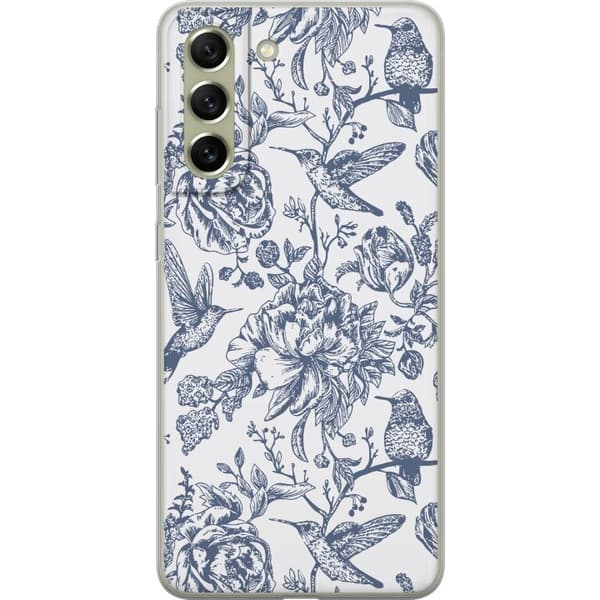 Samsung Galaxy S21 FE 5G Gennemsigtig cover Blomster & Fugle - Romantisk Vintage-stil Mønster
