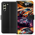 Miniatyrbild 1 av 3: Samsung Galaxy S21 FE 5G Plånboksfodral Rally Fever – fartfyllt motiv med rallybilar