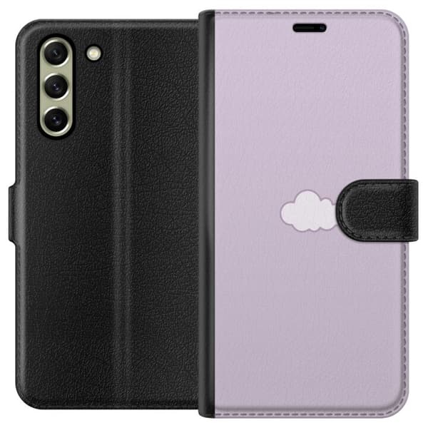 Samsung Galaxy S21 FE 5G Lompakkokotelo Lila Pilvi - minimalistinen pilvi lila taustalla